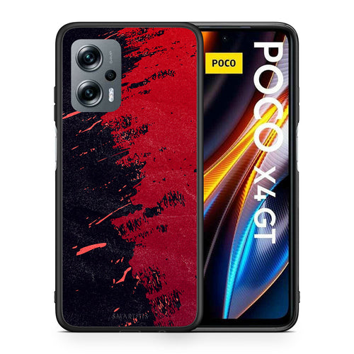 Θήκη Αγίου Βαλεντίνου Xiaomi Poco X4 GT Red Paint από τη Smartfits με σχέδιο στο πίσω μέρος και μαύρο περίβλημα | Xiaomi Poco X4 GT Red Paint case with colorful back and black bezels