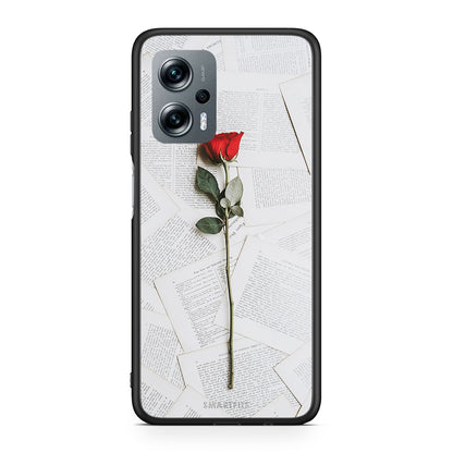 Xiaomi Poco X4 GT Red Rose θήκη από τη Smartfits με σχέδιο στο πίσω μέρος και μαύρο περίβλημα | Smartphone case with colorful back and black bezels by Smartfits