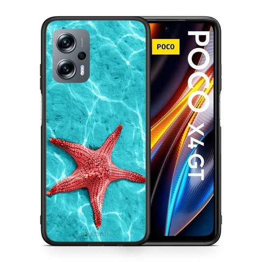 Θήκη Xiaomi Poco X4 GT Red Starfish από τη Smartfits με σχέδιο στο πίσω μέρος και μαύρο περίβλημα | Xiaomi Poco X4 GT Red Starfish case with colorful back and black bezels