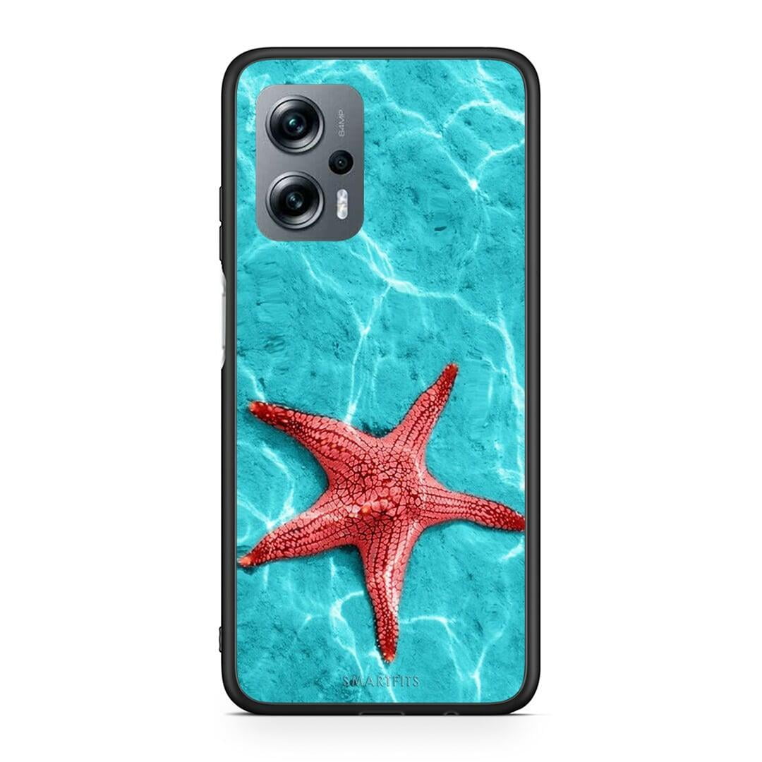 Xiaomi Poco X4 GT Red Starfish Θήκη από τη Smartfits με σχέδιο στο πίσω μέρος και μαύρο περίβλημα | Smartphone case with colorful back and black bezels by Smartfits