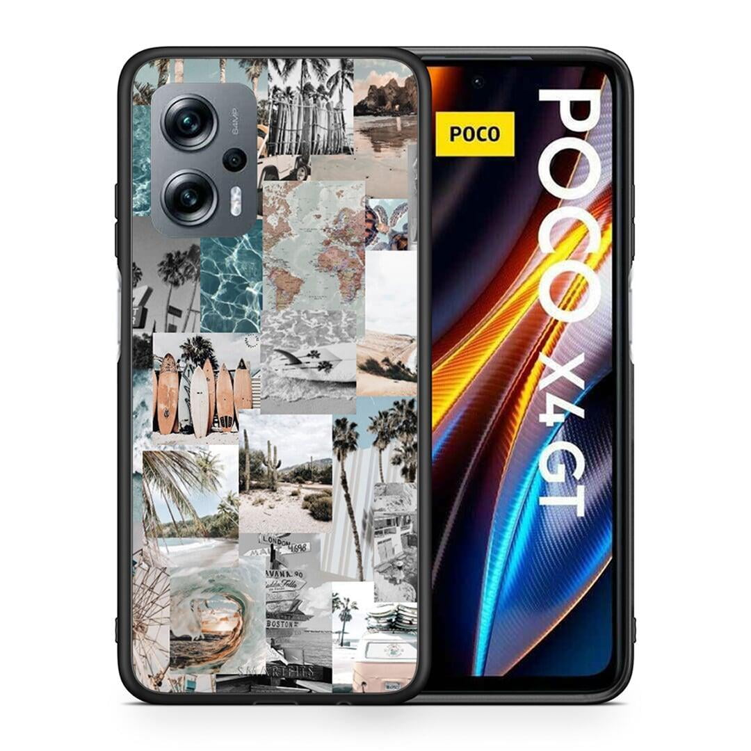 Θήκη Xiaomi Poco X4 GT Retro Beach Life από τη Smartfits με σχέδιο στο πίσω μέρος και μαύρο περίβλημα | Xiaomi Poco X4 GT Retro Beach Life case with colorful back and black bezels