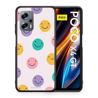 Thumbnail for Θήκη Xiaomi Poco X4 GT Smiley Faces από τη Smartfits με σχέδιο στο πίσω μέρος και μαύρο περίβλημα | Xiaomi Poco X4 GT Smiley Faces case with colorful back and black bezels