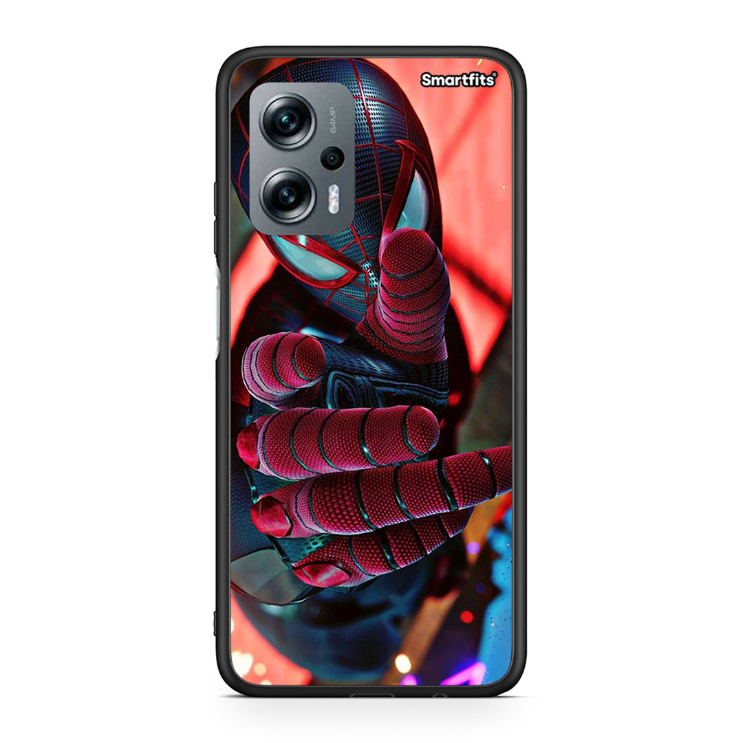 Xiaomi Poco X4 GT Spider Hand θήκη από τη Smartfits με σχέδιο στο πίσω μέρος και μαύρο περίβλημα | Smartphone case with colorful back and black bezels by Smartfits