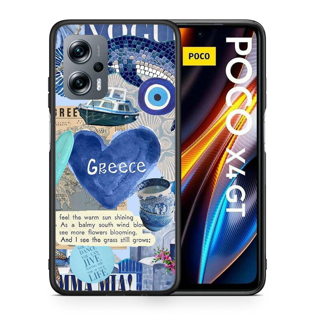 Θήκη Xiaomi Poco X4 GT Summer In Greece από τη Smartfits με σχέδιο στο πίσω μέρος και μαύρο περίβλημα | Xiaomi Poco X4 GT Summer In Greece case with colorful back and black bezels