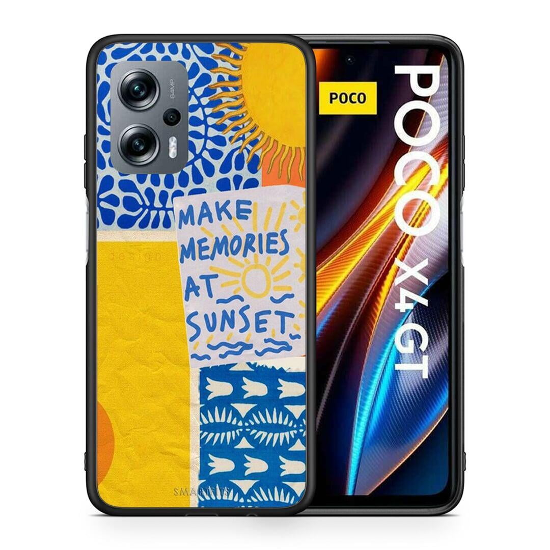 Θήκη Xiaomi Poco X4 GT Sunset Memories από τη Smartfits με σχέδιο στο πίσω μέρος και μαύρο περίβλημα | Xiaomi Poco X4 GT Sunset Memories case with colorful back and black bezels
