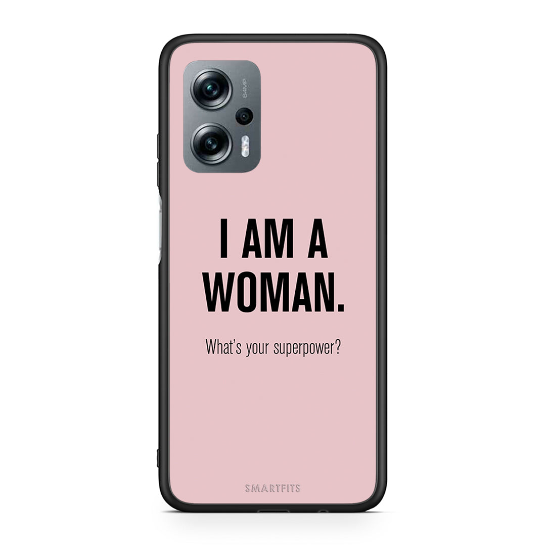 Xiaomi Poco X4 GT Superpower Woman θήκη από τη Smartfits με σχέδιο στο πίσω μέρος και μαύρο περίβλημα | Smartphone case with colorful back and black bezels by Smartfits