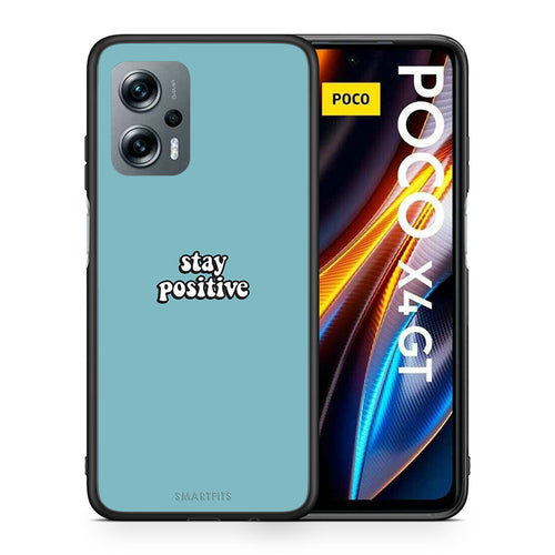 Θήκη Xiaomi Poco X4 GT Positive Text από τη Smartfits με σχέδιο στο πίσω μέρος και μαύρο περίβλημα | Xiaomi Poco X4 GT Positive Text case with colorful back and black bezels