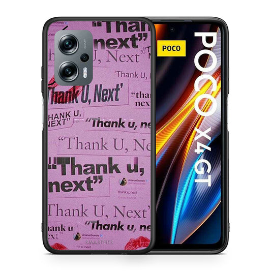 Θήκη Αγίου Βαλεντίνου Xiaomi Poco X4 GT Thank You Next από τη Smartfits με σχέδιο στο πίσω μέρος και μαύρο περίβλημα | Xiaomi Poco X4 GT Thank You Next case with colorful back and black bezels