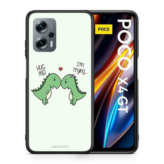 Θήκη Xiaomi Poco X4 GT Rex Valentine από τη Smartfits με σχέδιο στο πίσω μέρος και μαύρο περίβλημα | Xiaomi Poco X4 GT Rex Valentine case with colorful back and black bezels