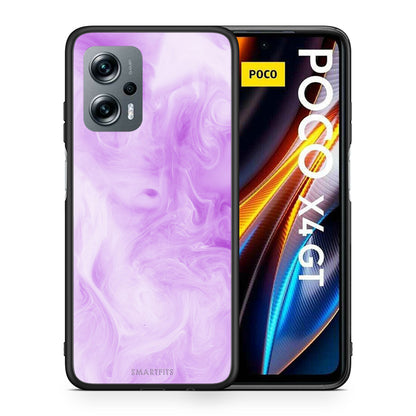Θήκη Xiaomi Poco X4 GT Lavender Watercolor από τη Smartfits με σχέδιο στο πίσω μέρος και μαύρο περίβλημα | Xiaomi Poco X4 GT Lavender Watercolor case with colorful back and black bezels