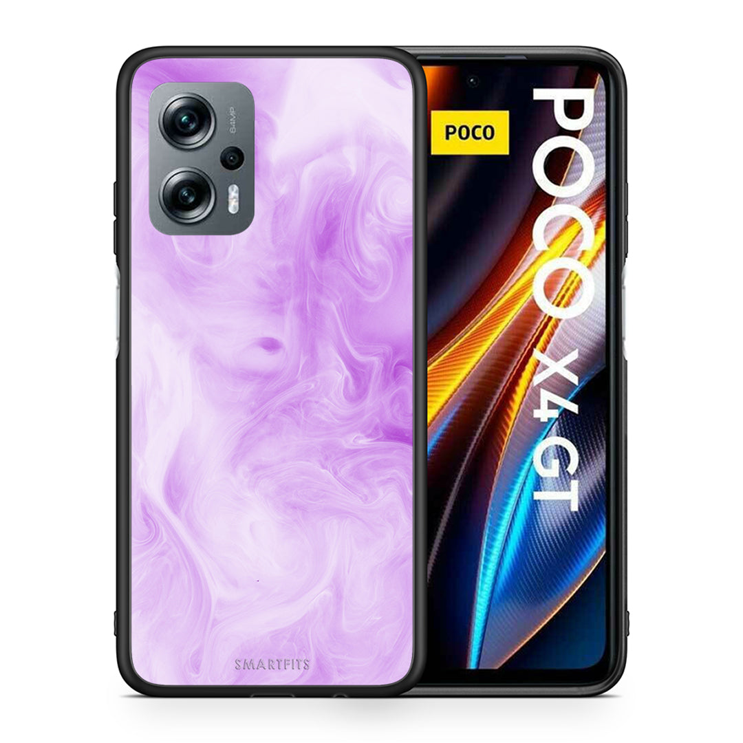 Θήκη Xiaomi Poco X4 GT Lavender Watercolor από τη Smartfits με σχέδιο στο πίσω μέρος και μαύρο περίβλημα | Xiaomi Poco X4 GT Lavender Watercolor case with colorful back and black bezels