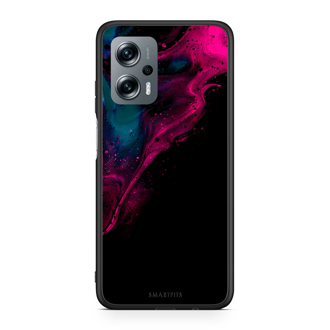 4 - Xiaomi Poco X4 GT Pink Black Watercolor case, cover, bumper