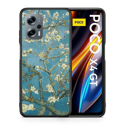 Θήκη Xiaomi Poco X4 GT White Blossoms από τη Smartfits με σχέδιο στο πίσω μέρος και μαύρο περίβλημα | Xiaomi Poco X4 GT White Blossoms case with colorful back and black bezels