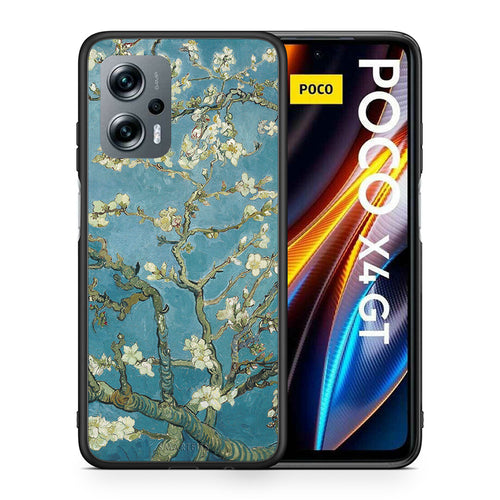 Θήκη Xiaomi Poco X4 GT White Blossoms από τη Smartfits με σχέδιο στο πίσω μέρος και μαύρο περίβλημα | Xiaomi Poco X4 GT White Blossoms case with colorful back and black bezels