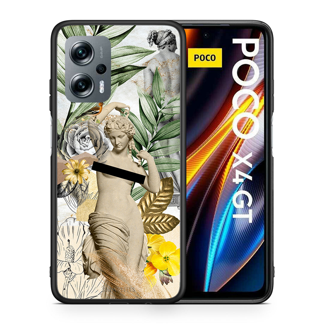 Θήκη Xiaomi Poco X4 GT Woman Statue από τη Smartfits με σχέδιο στο πίσω μέρος και μαύρο περίβλημα | Xiaomi Poco X4 GT Woman Statue case with colorful back and black bezels