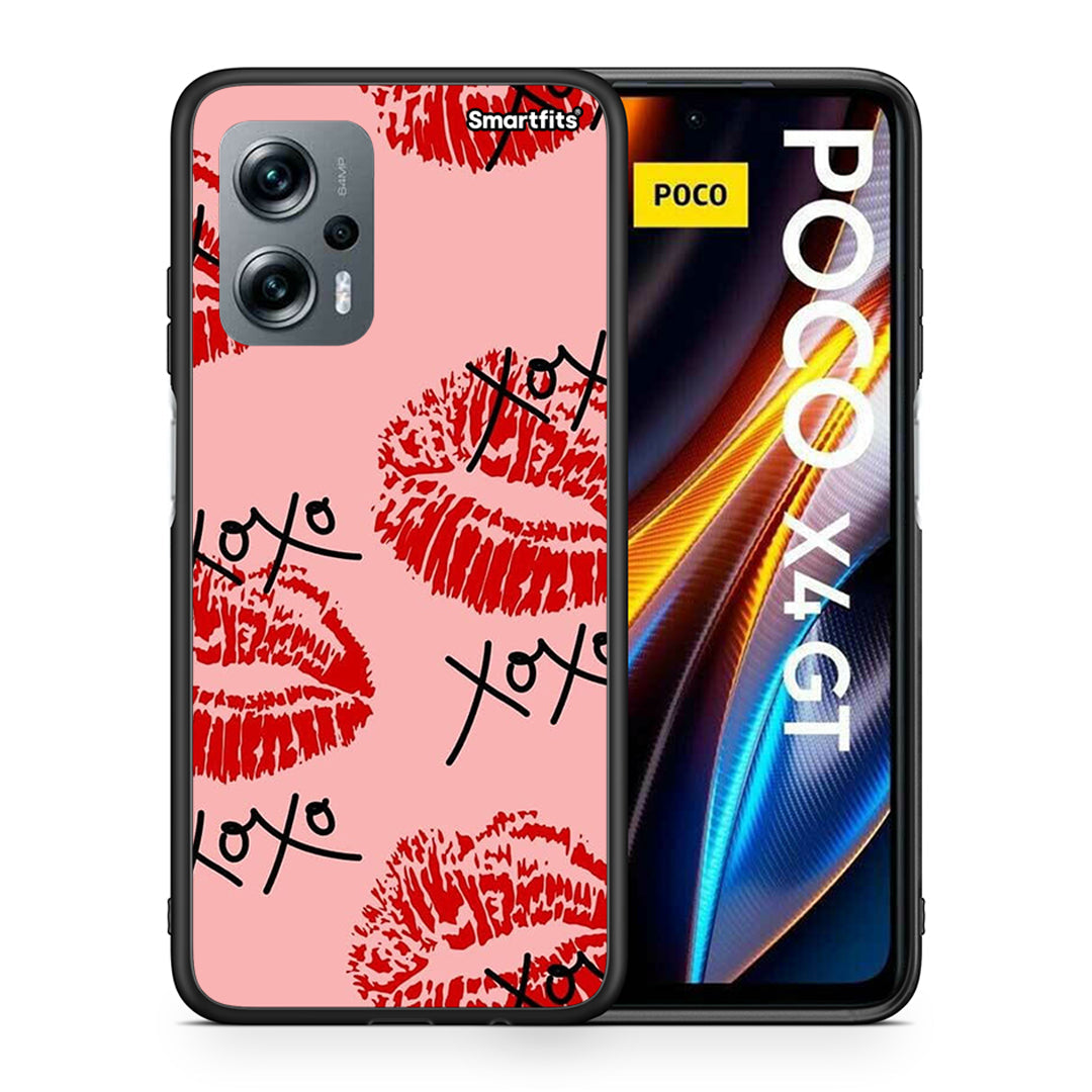 Θήκη Xiaomi Poco X4 GT XOXO Lips από τη Smartfits με σχέδιο στο πίσω μέρος και μαύρο περίβλημα | Xiaomi Poco X4 GT XOXO Lips case with colorful back and black bezels
