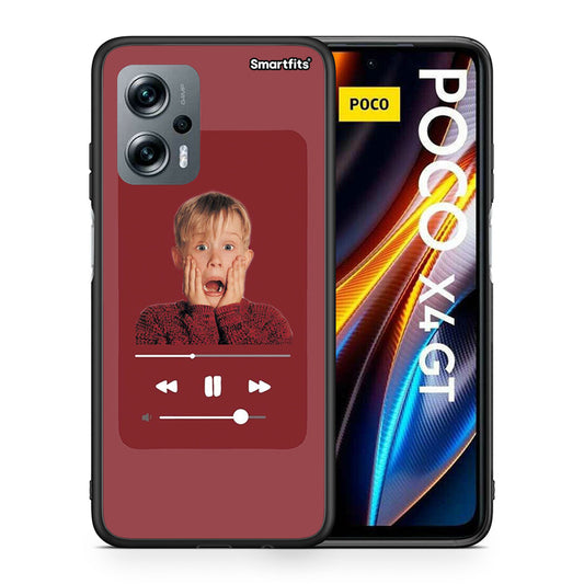 Θήκη Xiaomi Poco X4 GT Xmas Alone Music από τη Smartfits με σχέδιο στο πίσω μέρος και μαύρο περίβλημα | Xiaomi Poco X4 GT Xmas Alone Music case with colorful back and black bezels