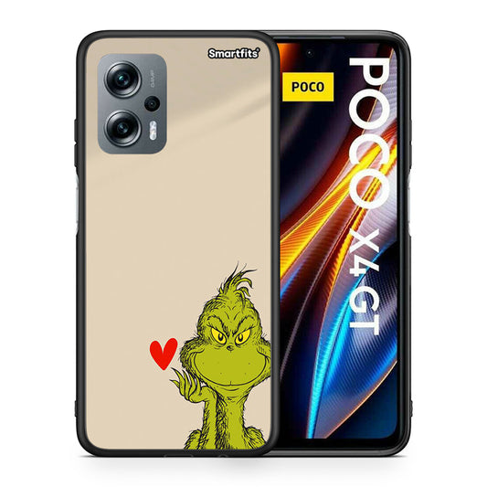 Θήκη Xiaomi Poco X4 GT Xmas Grinch από τη Smartfits με σχέδιο στο πίσω μέρος και μαύρο περίβλημα | Xiaomi Poco X4 GT Xmas Grinch case with colorful back and black bezels