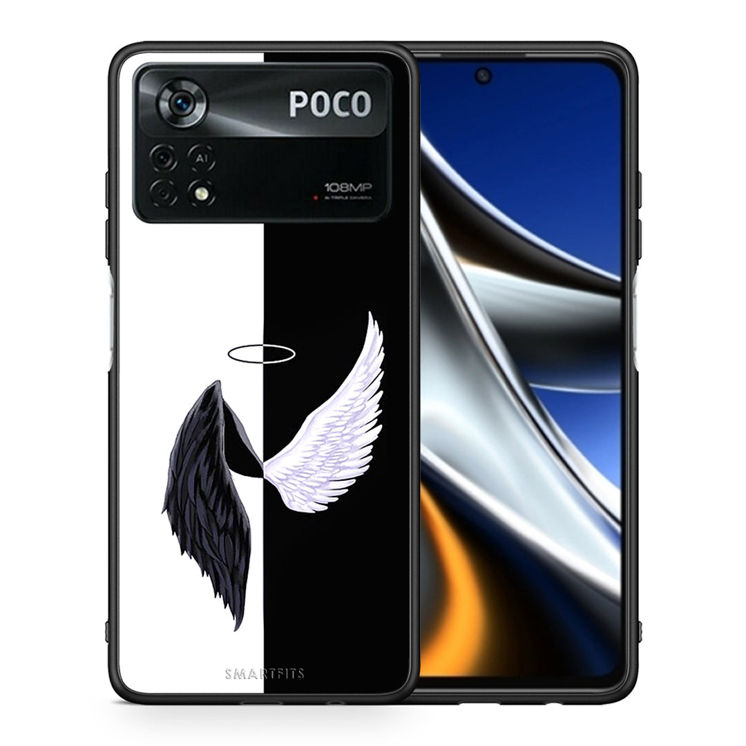 Θήκη Xiaomi Poco X4 Pro 5G Angels Demons από τη Smartfits με σχέδιο στο πίσω μέρος και μαύρο περίβλημα | Xiaomi Poco X4 Pro 5G Angels Demons case with colorful back and black bezels