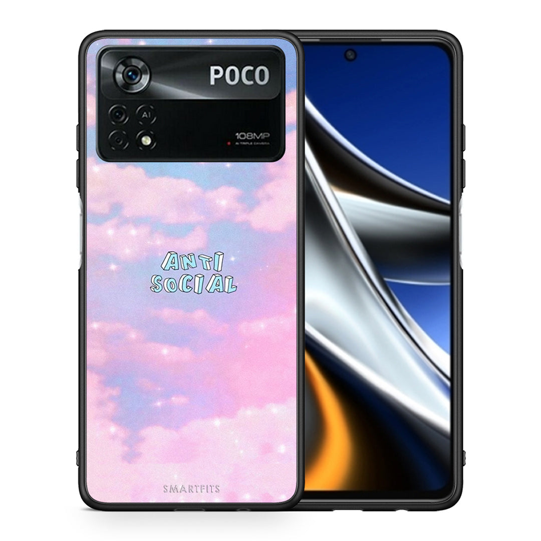 Θήκη Αγίου Βαλεντίνου Xiaomi Poco X4 Pro 5G Anti Social από τη Smartfits με σχέδιο στο πίσω μέρος και μαύρο περίβλημα | Xiaomi Poco X4 Pro 5G Anti Social case with colorful back and black bezels
