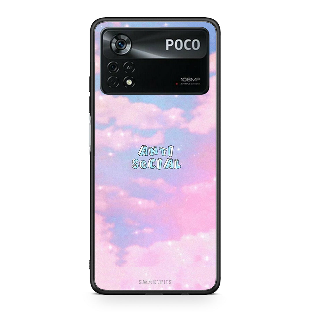 Xiaomi Poco X4 Pro 5G Anti Social Θήκη Αγίου Βαλεντίνου από τη Smartfits με σχέδιο στο πίσω μέρος και μαύρο περίβλημα | Smartphone case with colorful back and black bezels by Smartfits