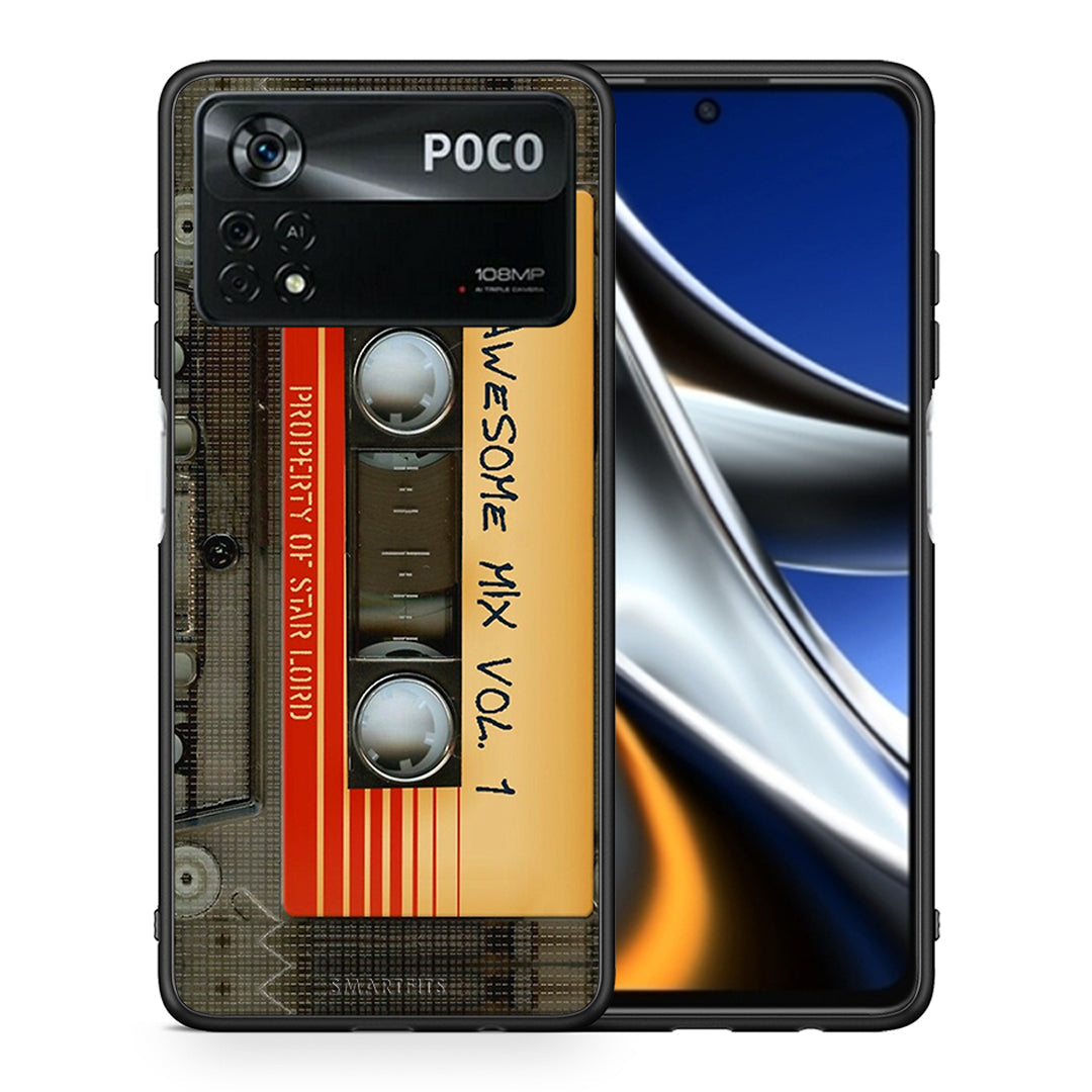 Θήκη Xiaomi Poco X4 Pro 5G Awesome Mix από τη Smartfits με σχέδιο στο πίσω μέρος και μαύρο περίβλημα | Xiaomi Poco X4 Pro 5G Awesome Mix case with colorful back and black bezels