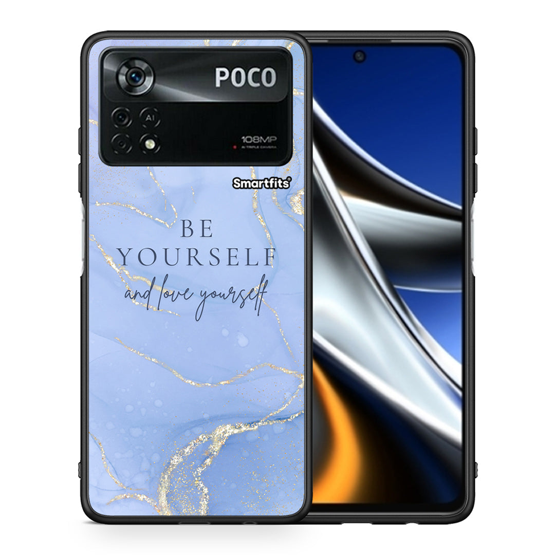 Θήκη Xiaomi Poco X4 Pro 5G Be Yourself από τη Smartfits με σχέδιο στο πίσω μέρος και μαύρο περίβλημα | Xiaomi Poco X4 Pro 5G Be Yourself case with colorful back and black bezels
