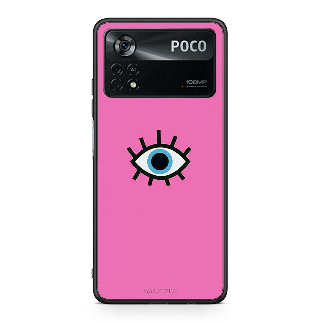 Xiaomi Poco X4 Pro 5G Blue Eye Pink θήκη από τη Smartfits με σχέδιο στο πίσω μέρος και μαύρο περίβλημα | Smartphone case with colorful back and black bezels by Smartfits