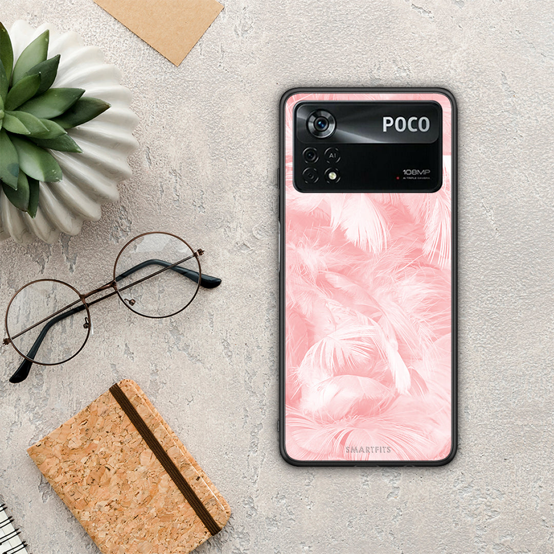 Boho Pink Feather - Xiaomi Poco X4 Pro 5G θήκη