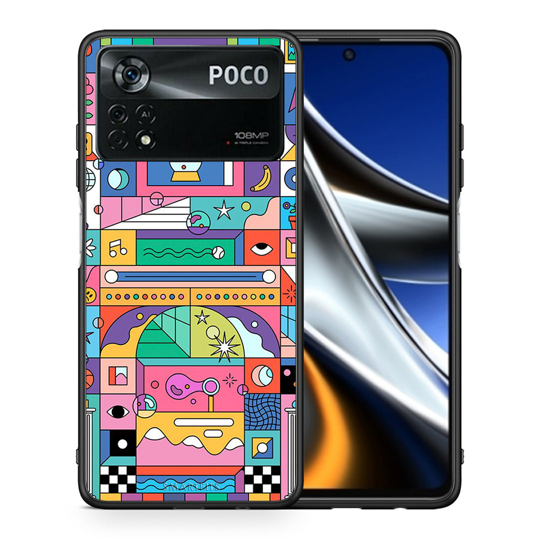 Θήκη Xiaomi Poco X4 Pro 5G Bubbles Soap από τη Smartfits με σχέδιο στο πίσω μέρος και μαύρο περίβλημα | Xiaomi Poco X4 Pro 5G Bubbles Soap case with colorful back and black bezels