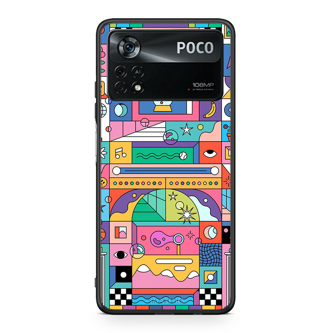 Xiaomi Poco X4 Pro 5G Bubbles Soap θήκη από τη Smartfits με σχέδιο στο πίσω μέρος και μαύρο περίβλημα | Smartphone case with colorful back and black bezels by Smartfits
