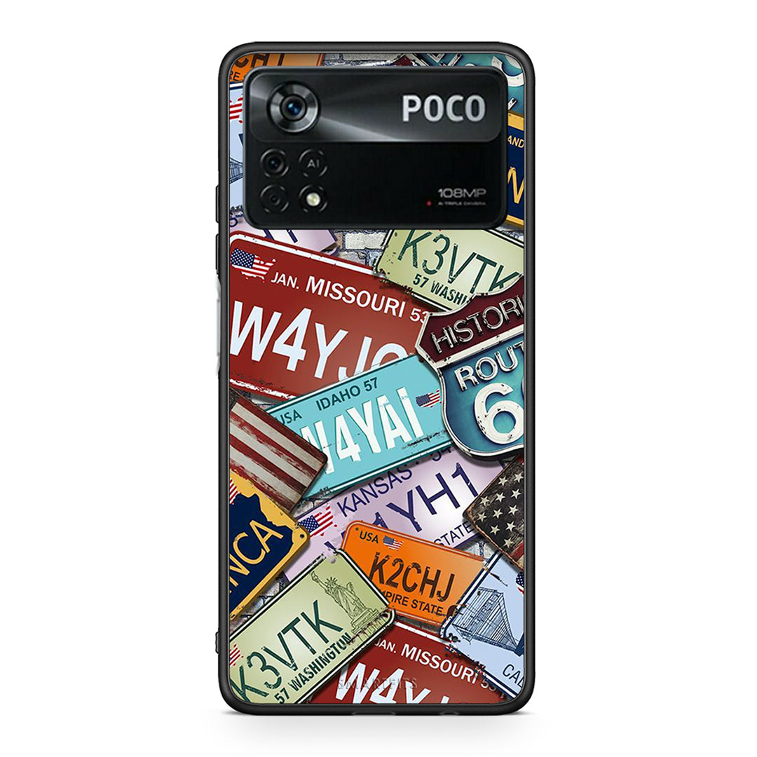 Xiaomi Poco X4 Pro 5G Car Plates θήκη από τη Smartfits με σχέδιο στο πίσω μέρος και μαύρο περίβλημα | Smartphone case with colorful back and black bezels by Smartfits