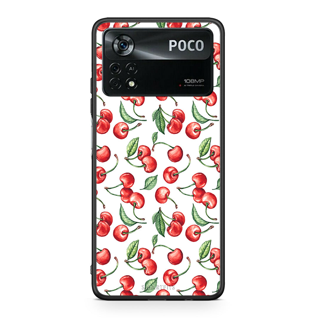 Xiaomi Poco X4 Pro 5G Cherry Summer θήκη από τη Smartfits με σχέδιο στο πίσω μέρος και μαύρο περίβλημα | Smartphone case with colorful back and black bezels by Smartfits