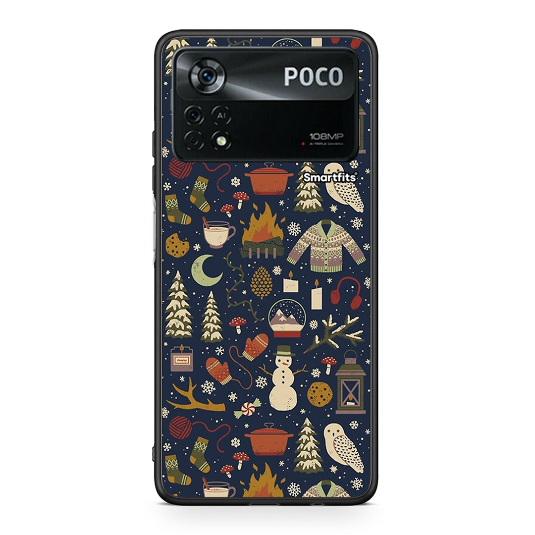 Xiaomi Poco X4 Pro 5G Christmas Elements θήκη από τη Smartfits με σχέδιο στο πίσω μέρος και μαύρο περίβλημα | Smartphone case with colorful back and black bezels by Smartfits