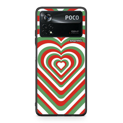 Xiaomi Poco X4 Pro 5G Christmas Hearts θήκη από τη Smartfits με σχέδιο στο πίσω μέρος και μαύρο περίβλημα | Smartphone case with colorful back and black bezels by Smartfits