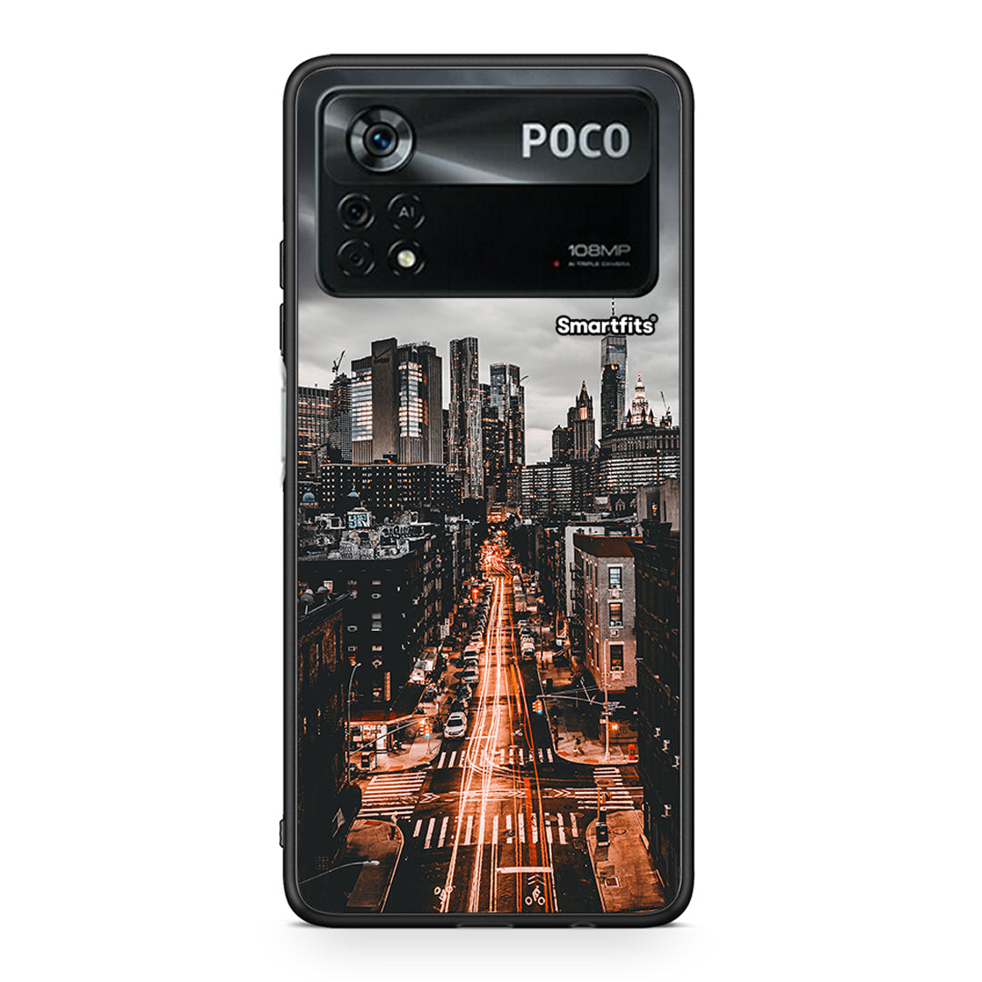 Xiaomi Poco X4 Pro 5G City Lights θήκη από τη Smartfits με σχέδιο στο πίσω μέρος και μαύρο περίβλημα | Smartphone case with colorful back and black bezels by Smartfits