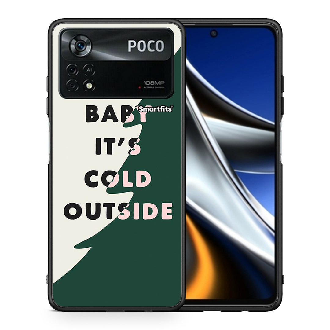 Θήκη Xiaomi Poco X4 Pro 5G Cold Outside από τη Smartfits με σχέδιο στο πίσω μέρος και μαύρο περίβλημα | Xiaomi Poco X4 Pro 5G Cold Outside case with colorful back and black bezels
