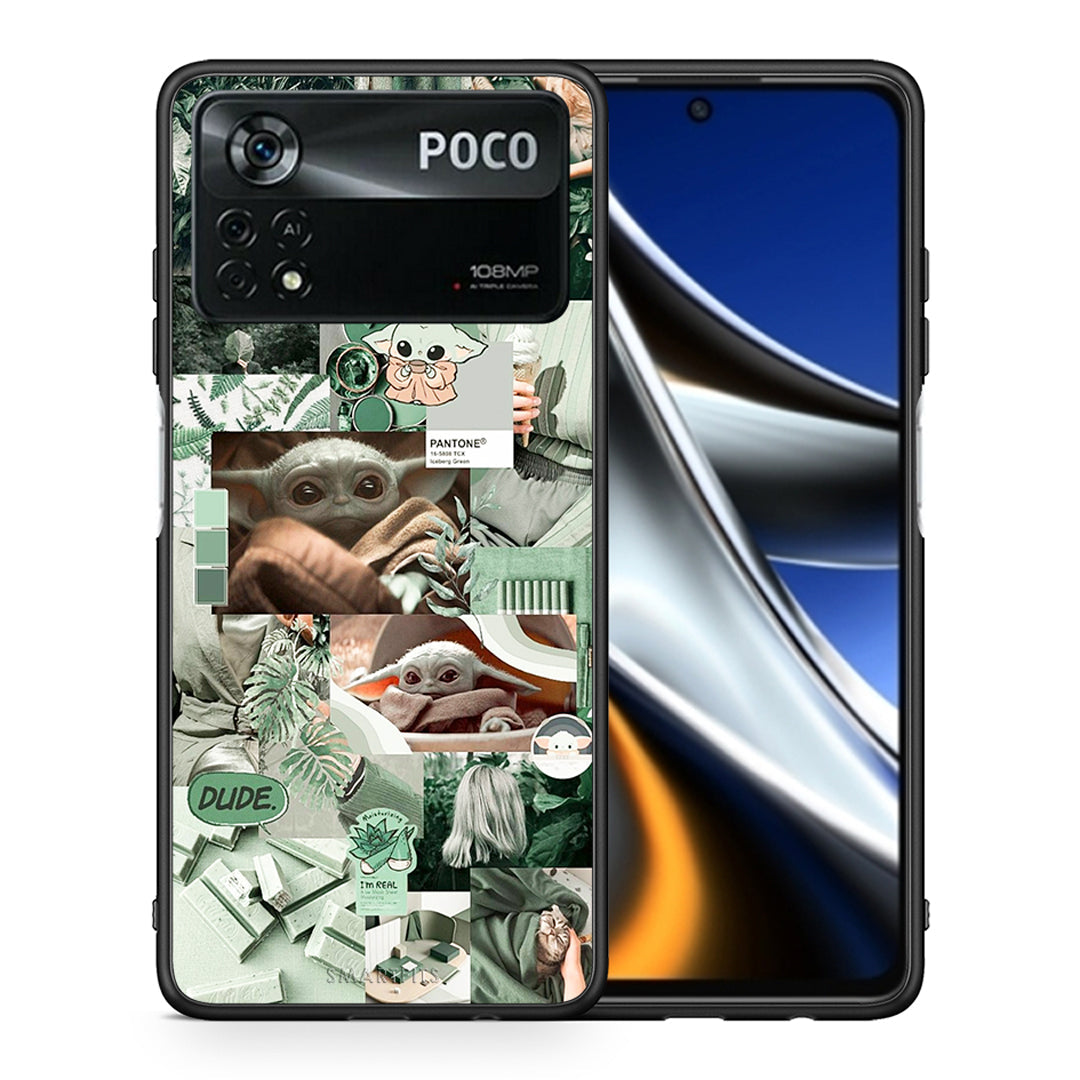 Θήκη Αγίου Βαλεντίνου Xiaomi Poco X4 Pro 5G Collage Dude από τη Smartfits με σχέδιο στο πίσω μέρος και μαύρο περίβλημα | Xiaomi Poco X4 Pro 5G Collage Dude case with colorful back and black bezels