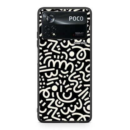 Xiaomi Poco X4 Pro 5G Doodle Art Θήκη από τη Smartfits με σχέδιο στο πίσω μέρος και μαύρο περίβλημα | Smartphone case with colorful back and black bezels by Smartfits
