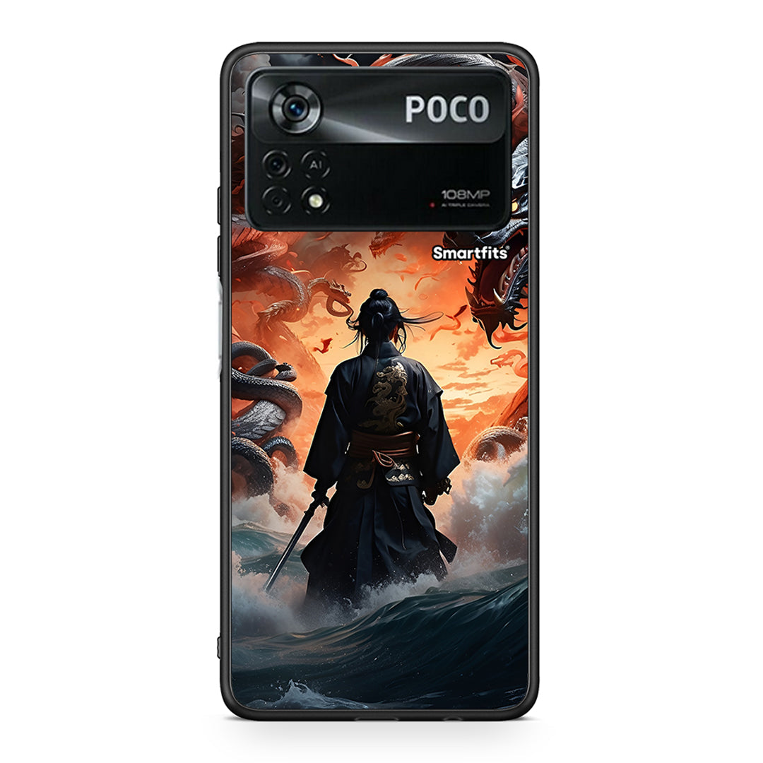 Xiaomi Poco X4 Pro 5G Dragons Fight θήκη από τη Smartfits με σχέδιο στο πίσω μέρος και μαύρο περίβλημα | Smartphone case with colorful back and black bezels by Smartfits