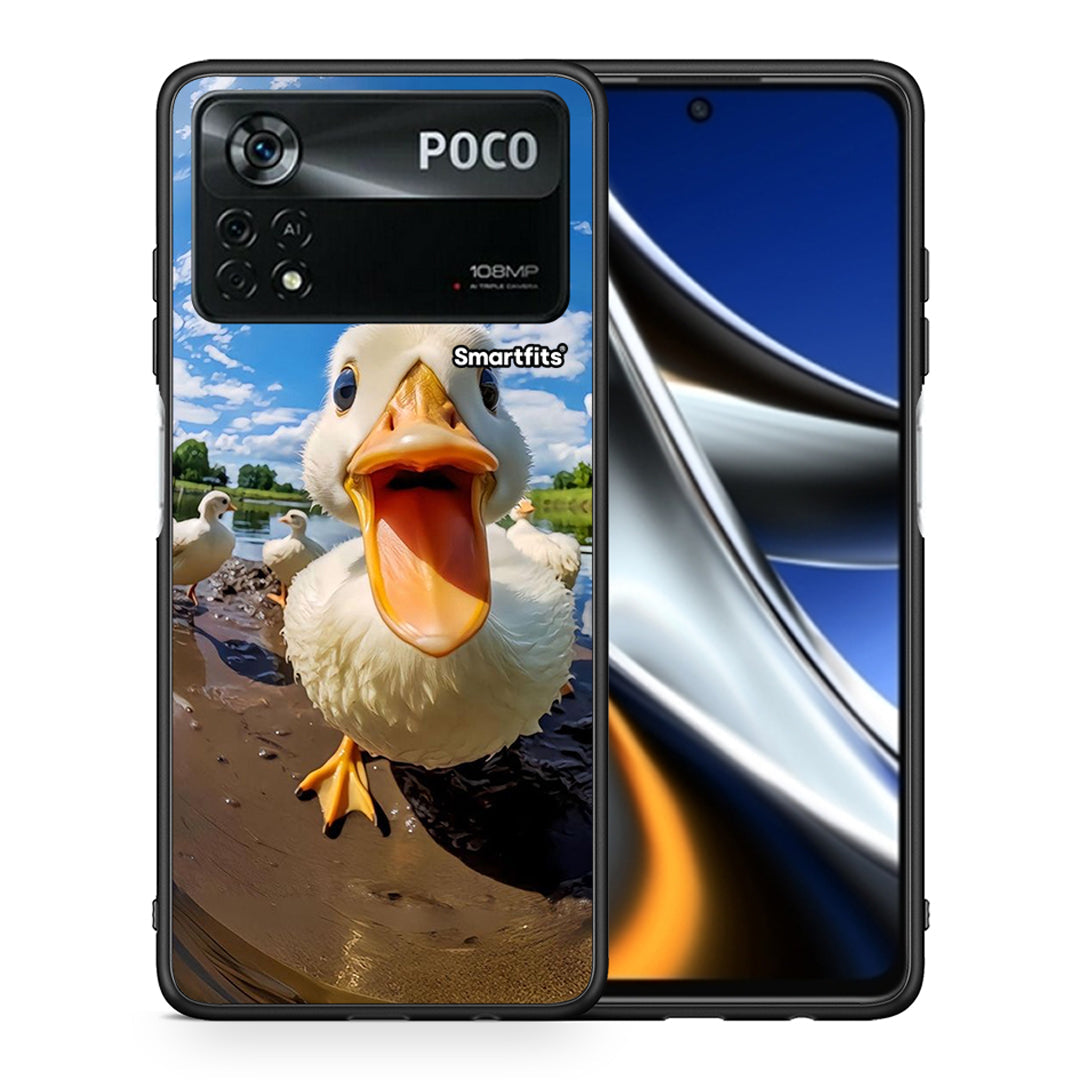Θήκη Xiaomi Poco X4 Pro 5G Duck Face από τη Smartfits με σχέδιο στο πίσω μέρος και μαύρο περίβλημα | Xiaomi Poco X4 Pro 5G Duck Face case with colorful back and black bezels