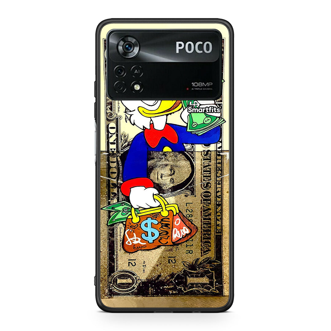 Xiaomi Poco X4 Pro 5G Duck Money Θήκη από τη Smartfits με σχέδιο στο πίσω μέρος και μαύρο περίβλημα | Smartphone case with colorful back and black bezels by Smartfits
