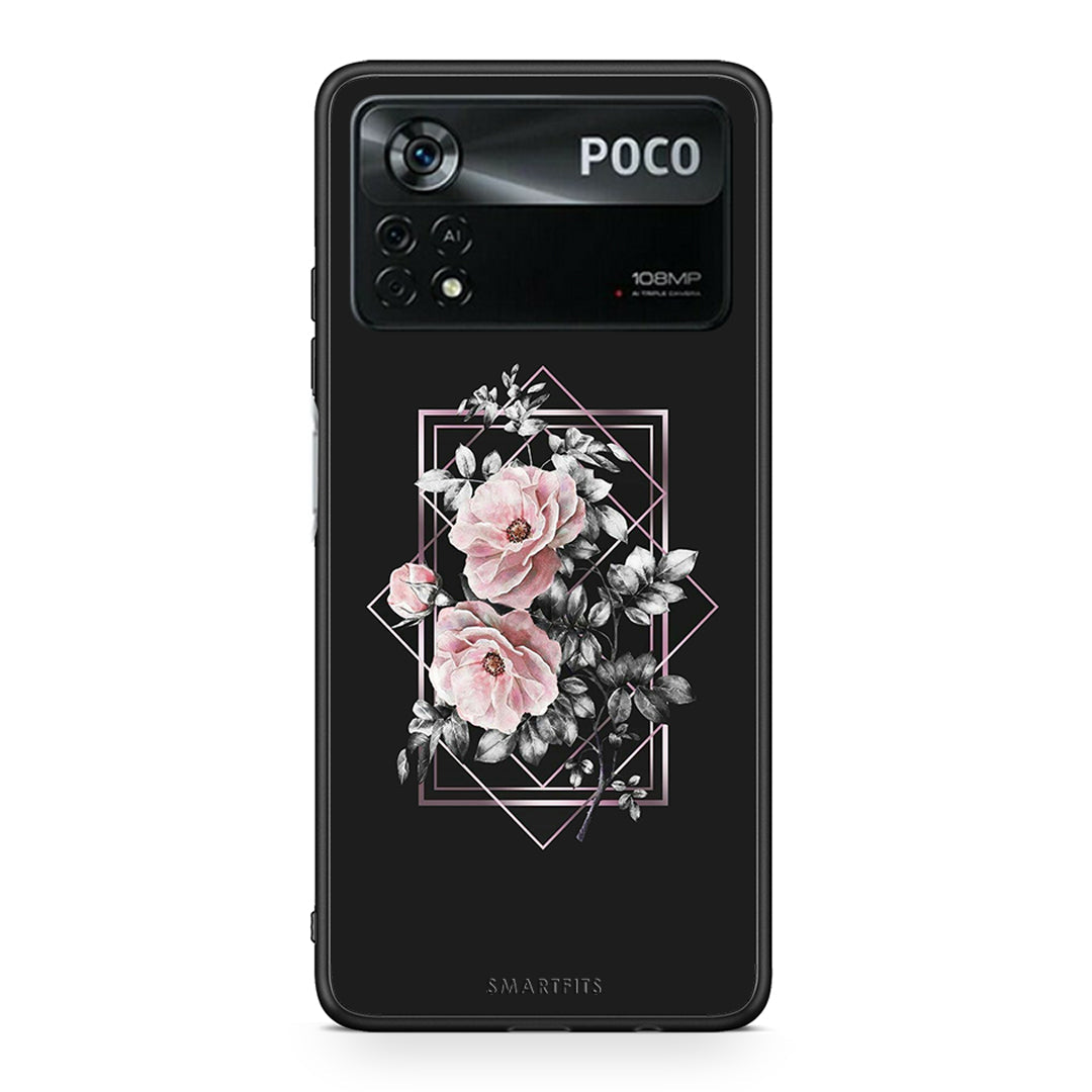 4 - Xiaomi Poco X4 Pro 5G Frame Flower case, cover, bumper