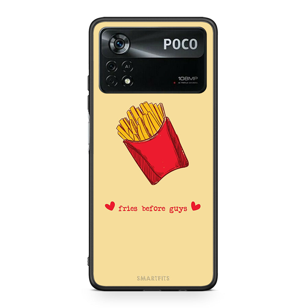 Xiaomi Poco X4 Pro 5G Fries Before Guys Θήκη Αγίου Βαλεντίνου από τη Smartfits με σχέδιο στο πίσω μέρος και μαύρο περίβλημα | Smartphone case with colorful back and black bezels by Smartfits