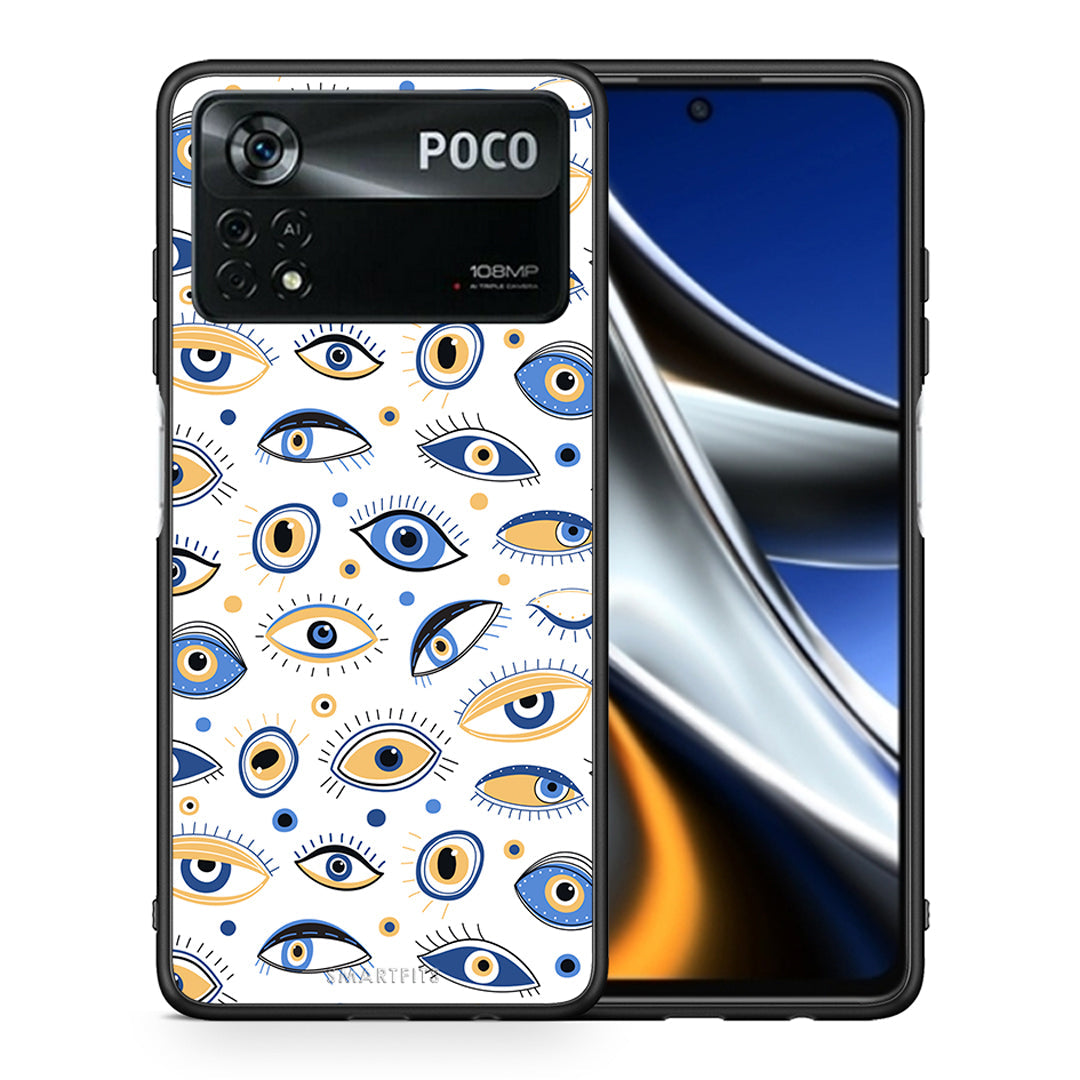 Θήκη Xiaomi Poco X4 Pro 5G Ftou Ftou από τη Smartfits με σχέδιο στο πίσω μέρος και μαύρο περίβλημα | Xiaomi Poco X4 Pro 5G Ftou Ftou case with colorful back and black bezels