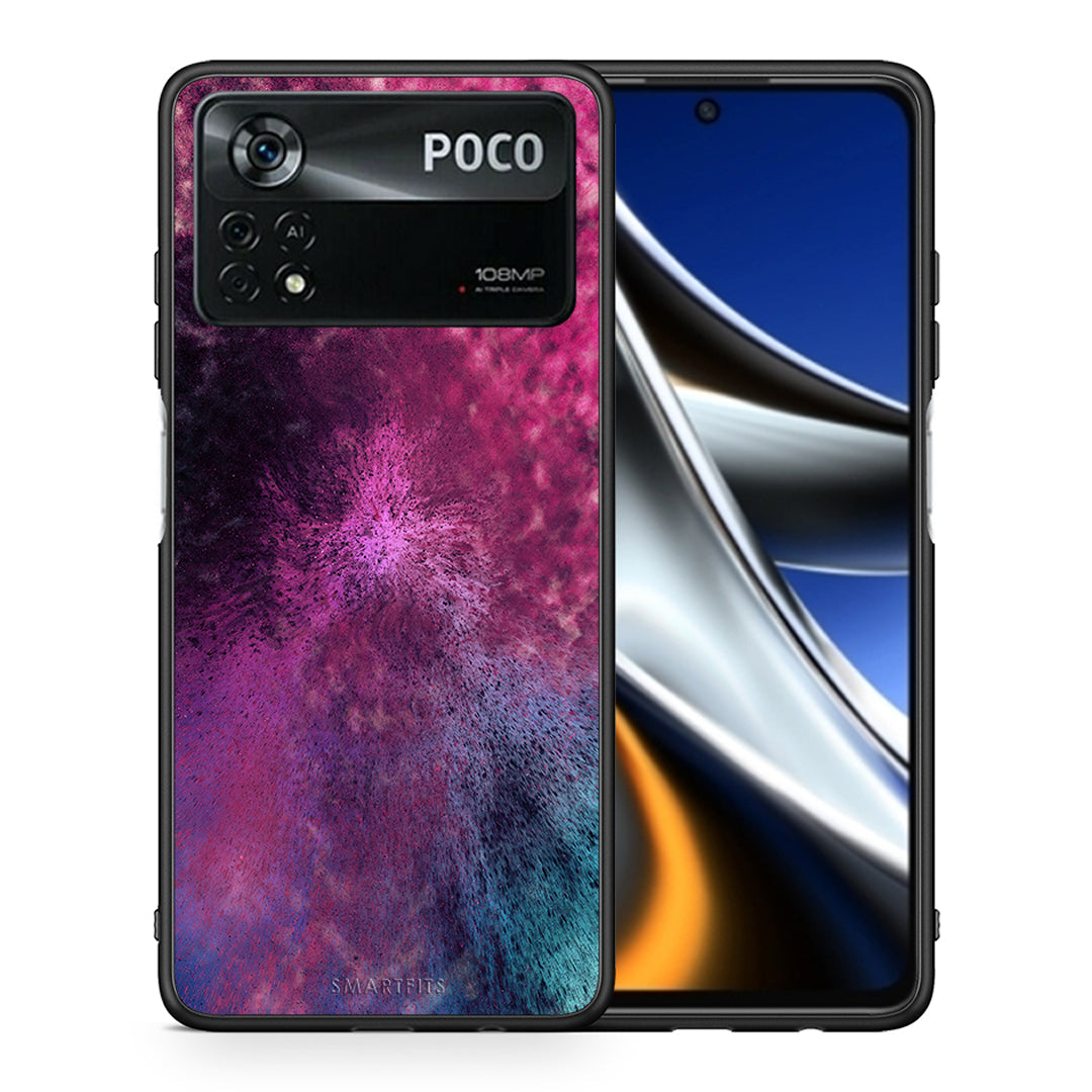 Θήκη Xiaomi Poco X4 Pro 5G Aurora Galaxy από τη Smartfits με σχέδιο στο πίσω μέρος και μαύρο περίβλημα | Xiaomi Poco X4 Pro 5G Aurora Galaxy case with colorful back and black bezels
