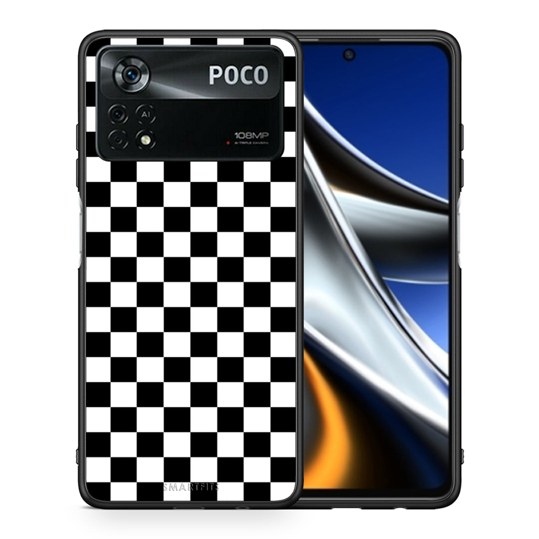 Θήκη Xiaomi Poco X4 Pro 5G Squares Geometric από τη Smartfits με σχέδιο στο πίσω μέρος και μαύρο περίβλημα | Xiaomi Poco X4 Pro 5G Squares Geometric case with colorful back and black bezels