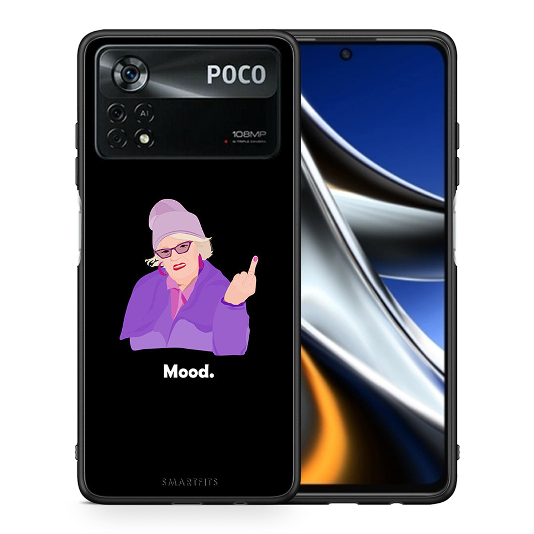 Θήκη Xiaomi Poco X4 Pro 5G Grandma Mood Black από τη Smartfits με σχέδιο στο πίσω μέρος και μαύρο περίβλημα | Xiaomi Poco X4 Pro 5G Grandma Mood Black case with colorful back and black bezels