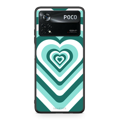 Xiaomi Poco X4 Pro 5G Green Hearts θήκη από τη Smartfits με σχέδιο στο πίσω μέρος και μαύρο περίβλημα | Smartphone case with colorful back and black bezels by Smartfits