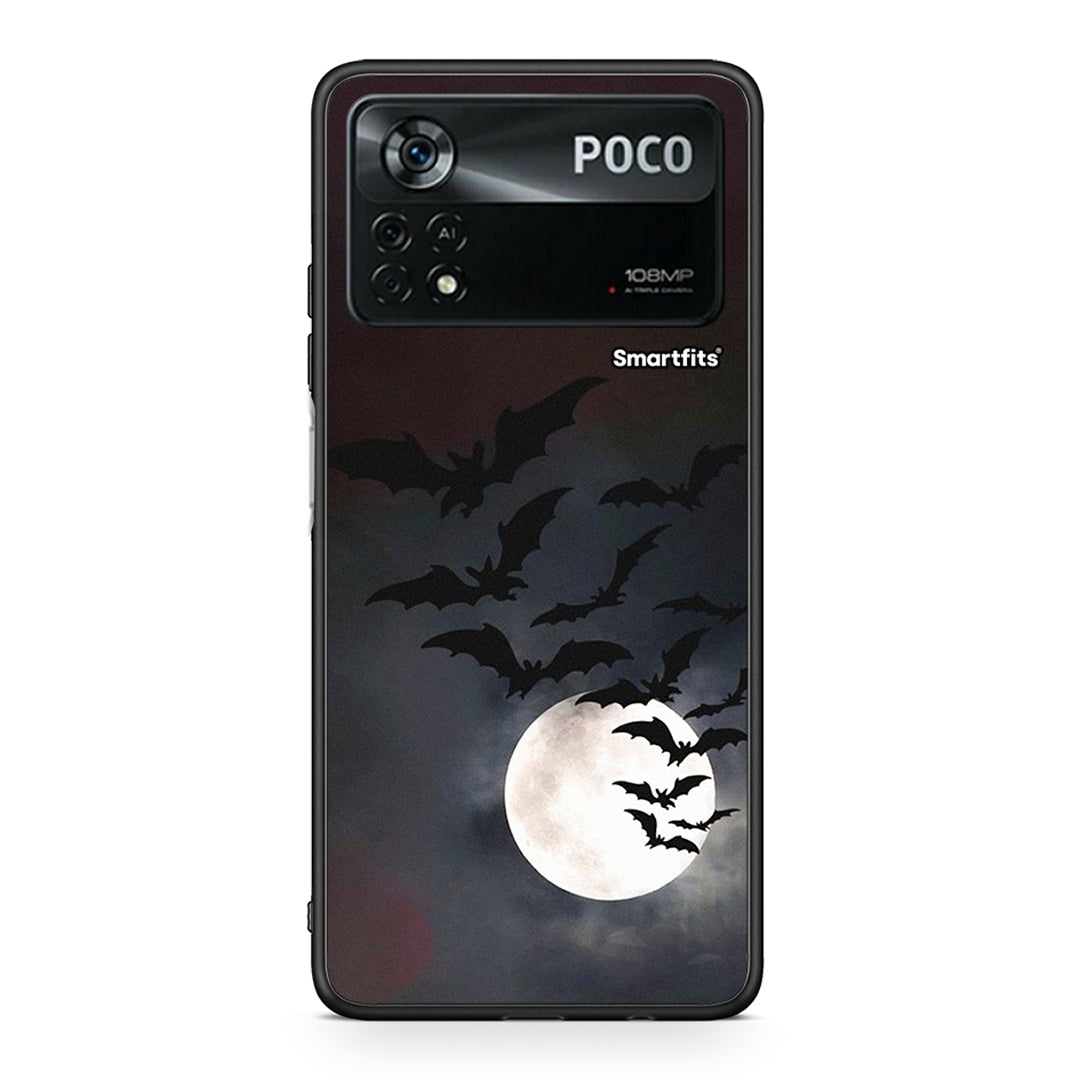 Xiaomi Poco X4 Pro 5G Halloween Bat Night Θήκη από τη Smartfits με σχέδιο στο πίσω μέρος και μαύρο περίβλημα | Smartphone case with colorful back and black bezels by Smartfits
